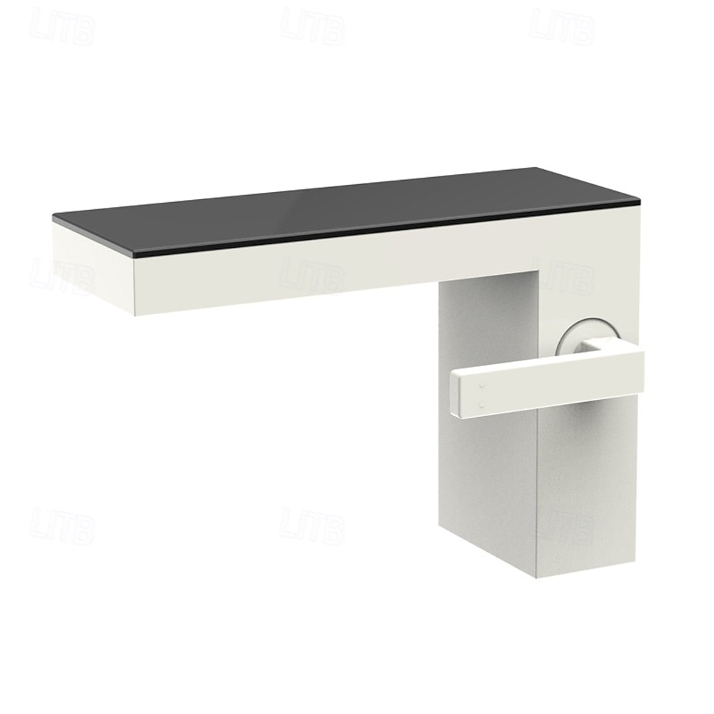 Waterfall Single-Hole Bathroom Faucet, Modern Single-Handle Stainless Steel Faucet, Matte White / Brushed Gold / Chrome / Brushed Chrome