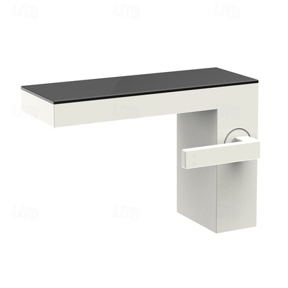 Waterfall Single-Hole Bathroom Faucet, Modern Single-Handle Stainless Steel Faucet, Matte White / Brushed Gold / Chrome / Brushed Chrome