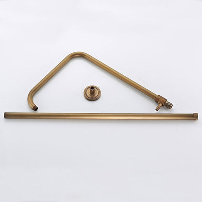 Antique Brass Wall-Mount Rainfall Shower System, Single-Handle Shower Faucet Set with Handheld Shower
