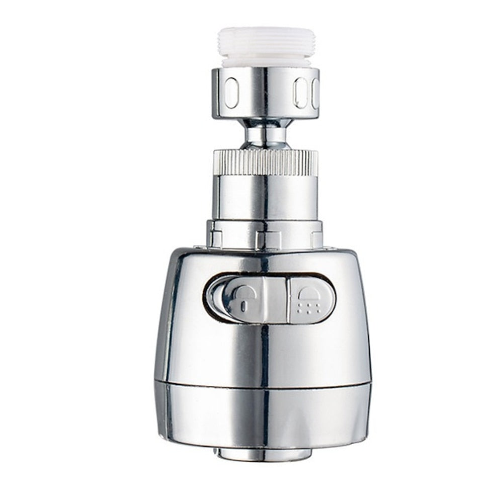Chrome 360-Degree Swivel Faucet Aerator, Dual Spray Mode Spray Head Attachment