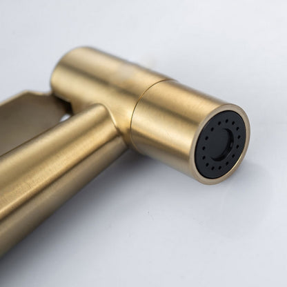Brushed Gold Handheld Bidet Sprayer, Self-Cleaning Stainless Steel Faucet, Bathroom Bidet Faucet with Hose