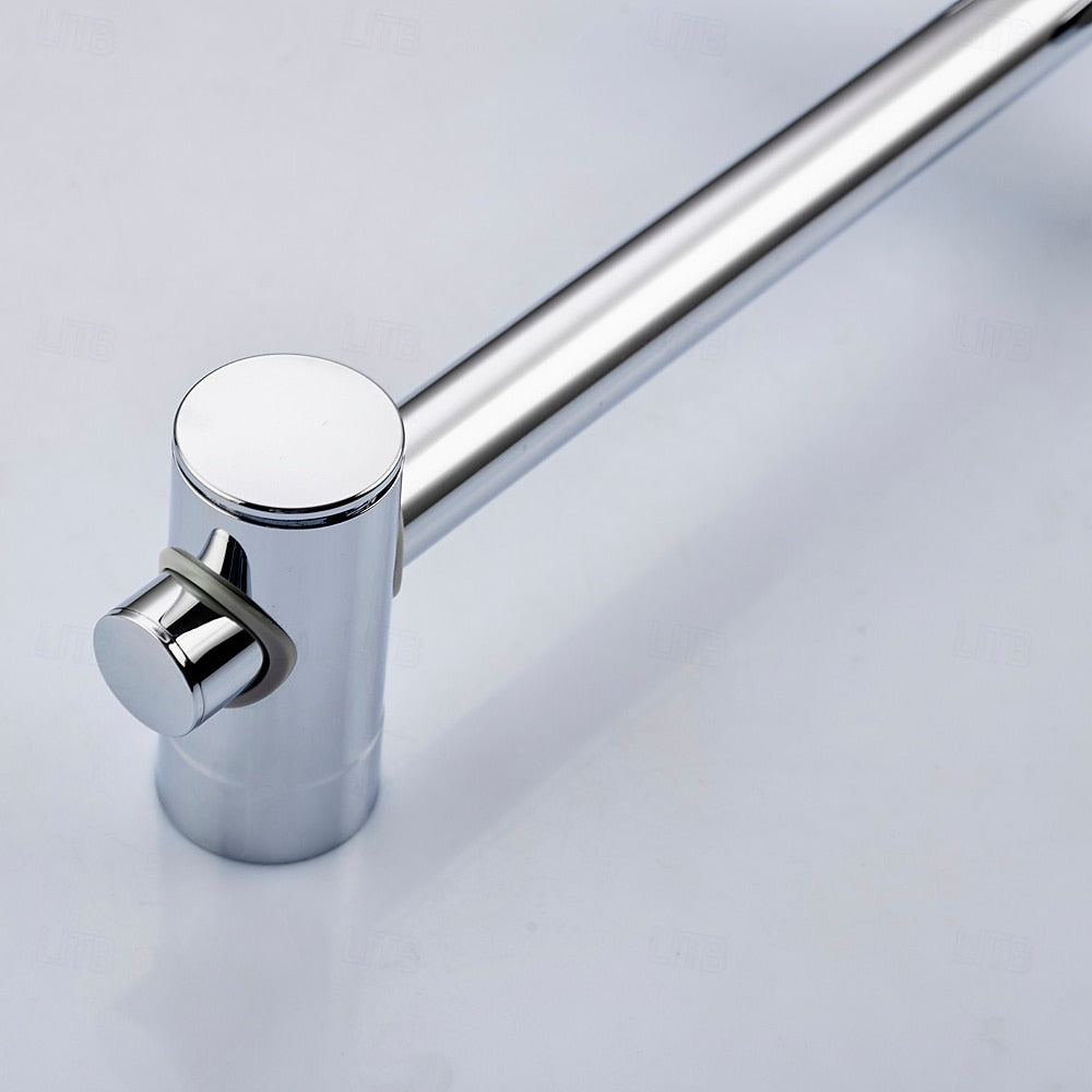 Integrated Body Jet Massage Shower Slide Bar, Chrome Contemporary Wall-Mount Slide Bar