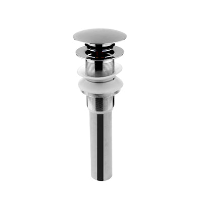 Chrome Brass Pop-Up Sink Drain with Overflow, Contemporary Bathroom Vanity Basin Sink Drain