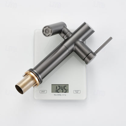 Modern Single-Hole Bathroom Faucet, Single-Handle Brass Sink Faucet, Polished Gold / Brushed Gold / Rose Gold / Matte Black / Chrome / Gunmetal / Matte White