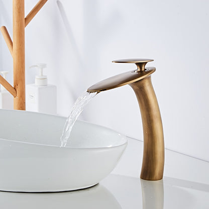 Modern Waterfall Vessel Bathroom Faucet, Single-Hole Single-Handle Faucet