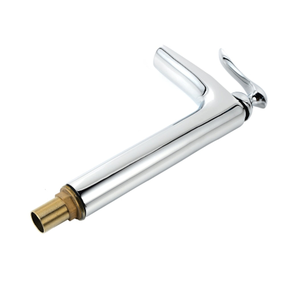 Tall Waterfall Vessel Bathroom Faucet, Single-Handle Brass Faucet, Chrome / Brushed Nickel / Oil-Rubbed Bronze