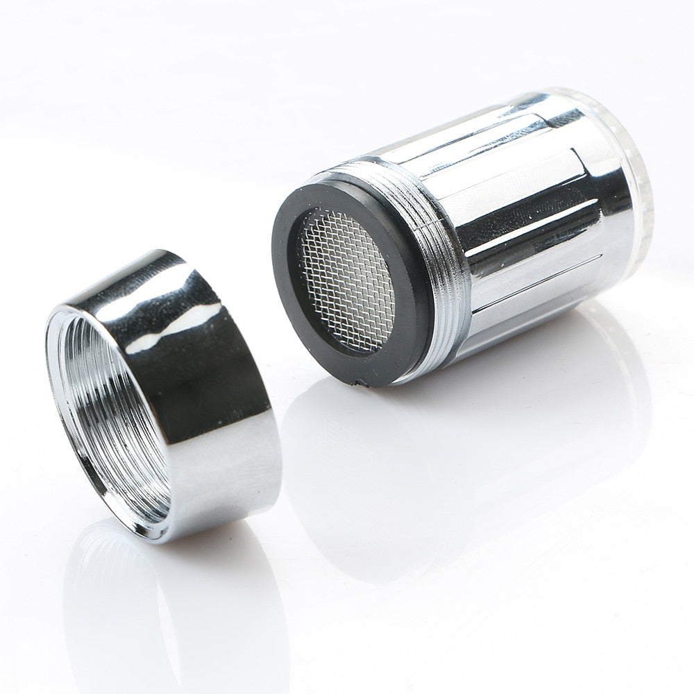 Chrome LED Changing Faucet Aerator, Water Powered Glow Tap Light Attachment