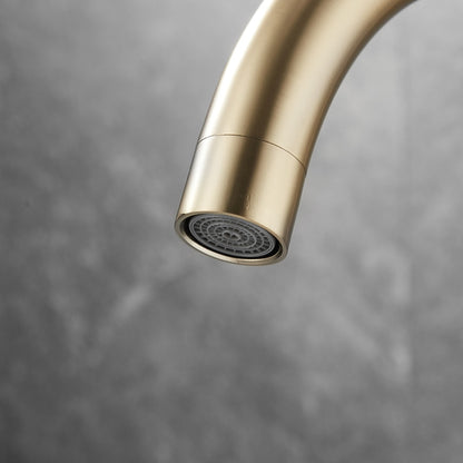 Swivel Spout 3-Hole Widespread Bathroom Sink Faucet, Dual-Handle Brass Faucet, Brushed Gold / Gunmetal / Matte Black / Chrome