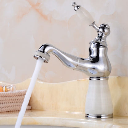 Vintage Single-Hole Bathroom Faucet, High Arc Brass Faucet