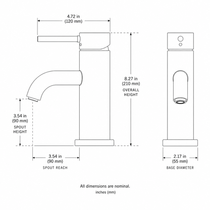 Minimalist Single Handle 1-Hole Bathroom Sink Faucet, Matte Black