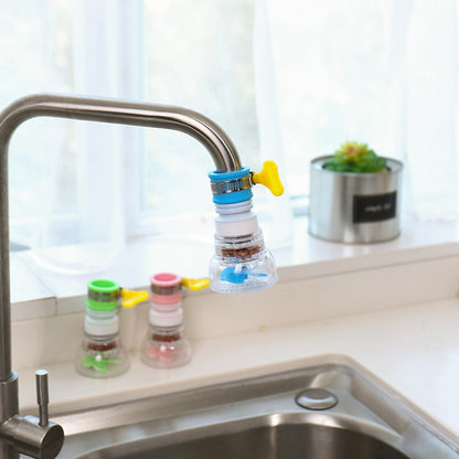360-Degree Swivel Kitchen Faucet Extender, Splash-Proof Tap Aerator Spray Head with Filter, White / Multi