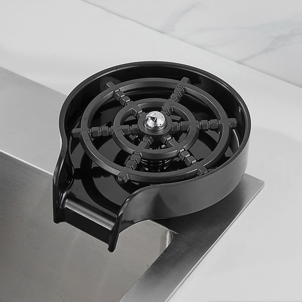 Deck-Mounted Kitchen Sink Glass Rinser, Quick Spray Glass Rinser, Matte Black / Chrome / Gunmetal / Stainless Steel