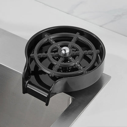 Deck-Mounted Kitchen Sink Glass Rinser, Quick Spray Glass Rinser, Matte Black / Chrome / Gunmetal / Stainless Steel