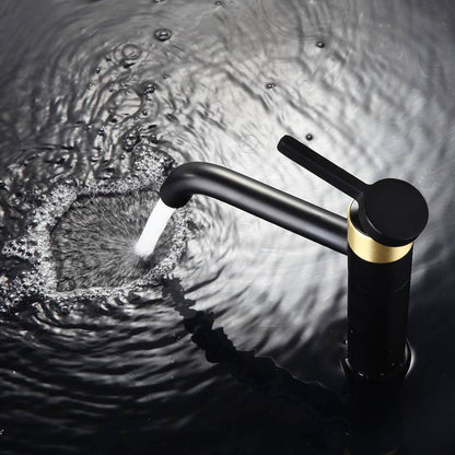 Modern Single-Hole Vessel Sink Faucet, 360-Degree Swivel Brass Faucet