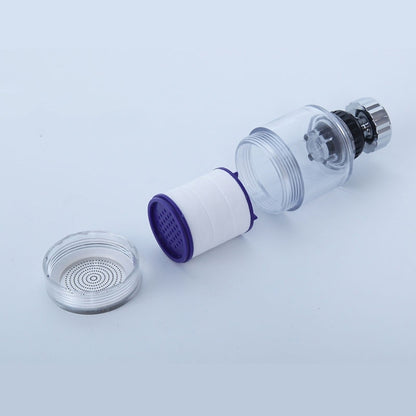360-Degree Swivel Faucet Water Filter, Chrome ABS Faucet Purifier with PP Cotton Replacement Cartridges