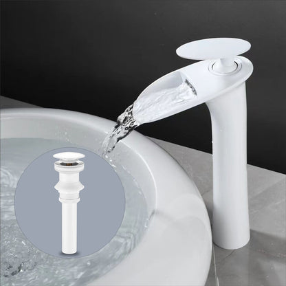 Waterfall Vessel Bathroom Faucet, Modern Single-Handle Single-Hole Tall Basin Faucet