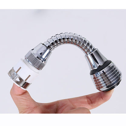 Modern Chrome 360-Degree Flexible Faucet Aerator, 2-Mode Spray Faucet Extender with Universal Clamp Adapter