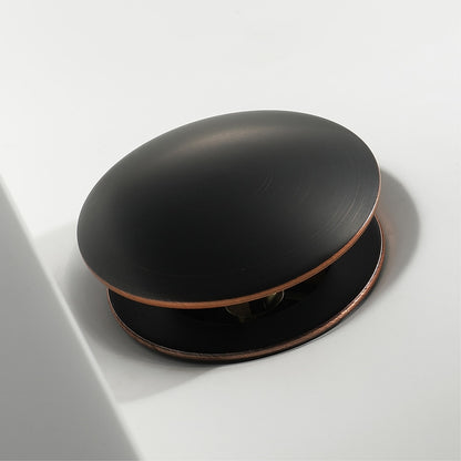 Oil-Rubbed Bronze Brass Pop-Up Sink Drain, Contemporary Bathroom Basin Drain with Overflow