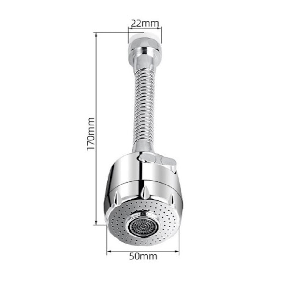 Chrome 360-Degree Swivel Flexible Faucet Aerator, Dual-Mode Stainless Steel Spray Nozzle Aerator