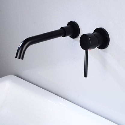 Modern Wall-Mount Bathroom Faucet, Single-Handle Swivel Spout Faucet, Matte Black / Chrome / Brushed Gold