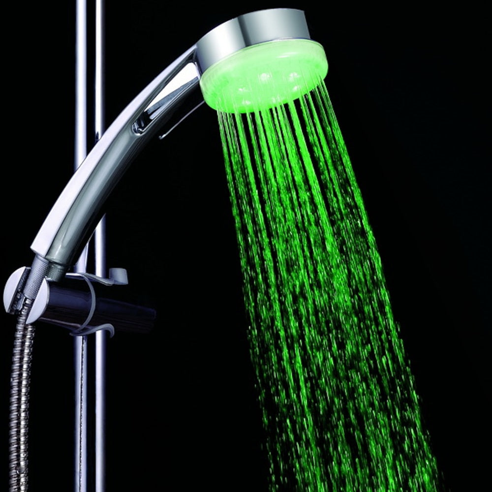 LED -Changing Chrome Handheld Showerhead, Contemporary ABS 2-Mode Spray Showerhead