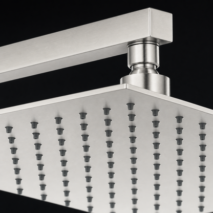 12-Inch Square Rain Shower Head Concealed Shower System, Brushed Nickel
