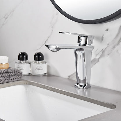 Modern Single-Hole Bathroom Sink Faucet, Single-Handle Brass Basin Faucet, Matte Black / Gunmetal / Chrome