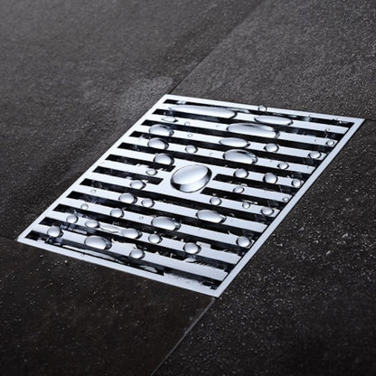 Chrome Square Floor Drain, Contemporary Brass Shower Drain with Removable Grate