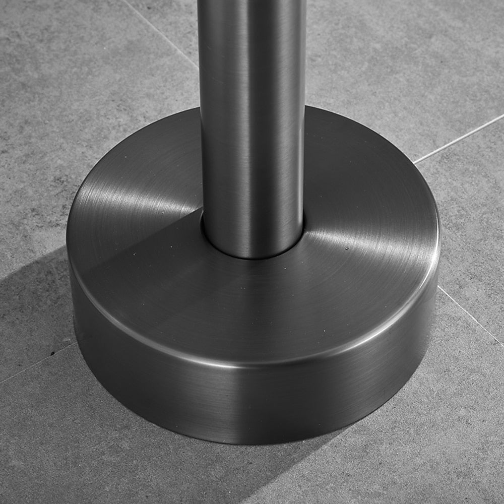 Gunmetal Floor-Mount Freestanding Tub Filler Faucet, Single-Handle Swivel Spout Bathtub Faucet with Handheld Shower