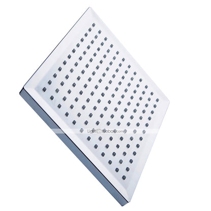 LED Temperature Changing Shower Head, Modern Chrome Plated ABS Square Rain Shower Head