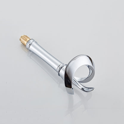 Waterfall Single-Hole Bathroom Faucet, Single-Handle Brass Vessel Sink Faucet, Matte Black / Chrome / Brushed Gold / Matte White / Gunmetal