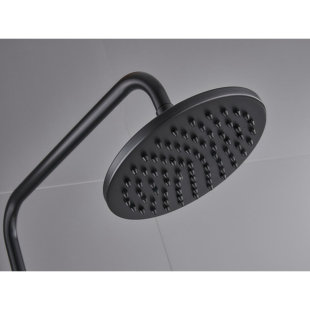 Oil-Rubbed Bronze Traditional Complete Shower System, Wall-Mounted Dual-Handle Brass Shower Faucet with Handheld Shower
