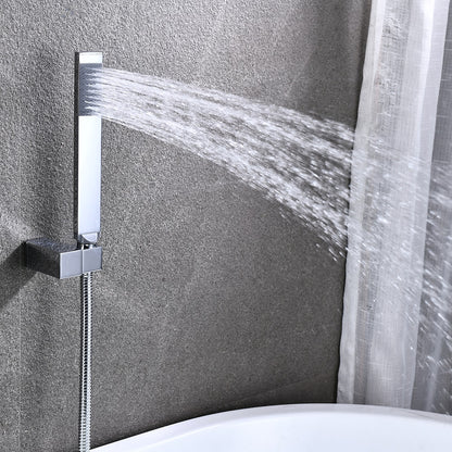 Modern Single-Hole Kitchen Faucet, Dual-Handle Pull-Down Sprayer Faucet with Swivel Spout
