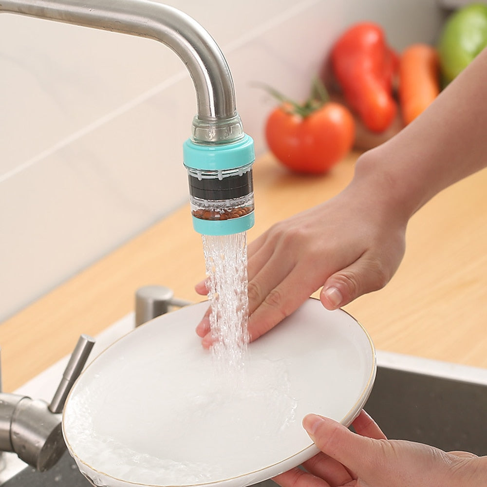 360-Degree Swivel Kitchen Faucet Extender, Splash-Proof Tap Aerator Spray Head with Filter, White / Multi