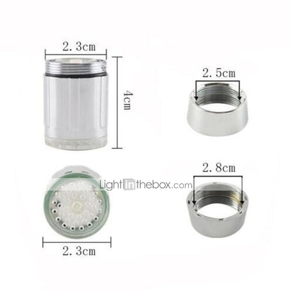 Chrome LED Temperature-Sensing Faucet Aerator, 3- Changing Faucet Light Accessory