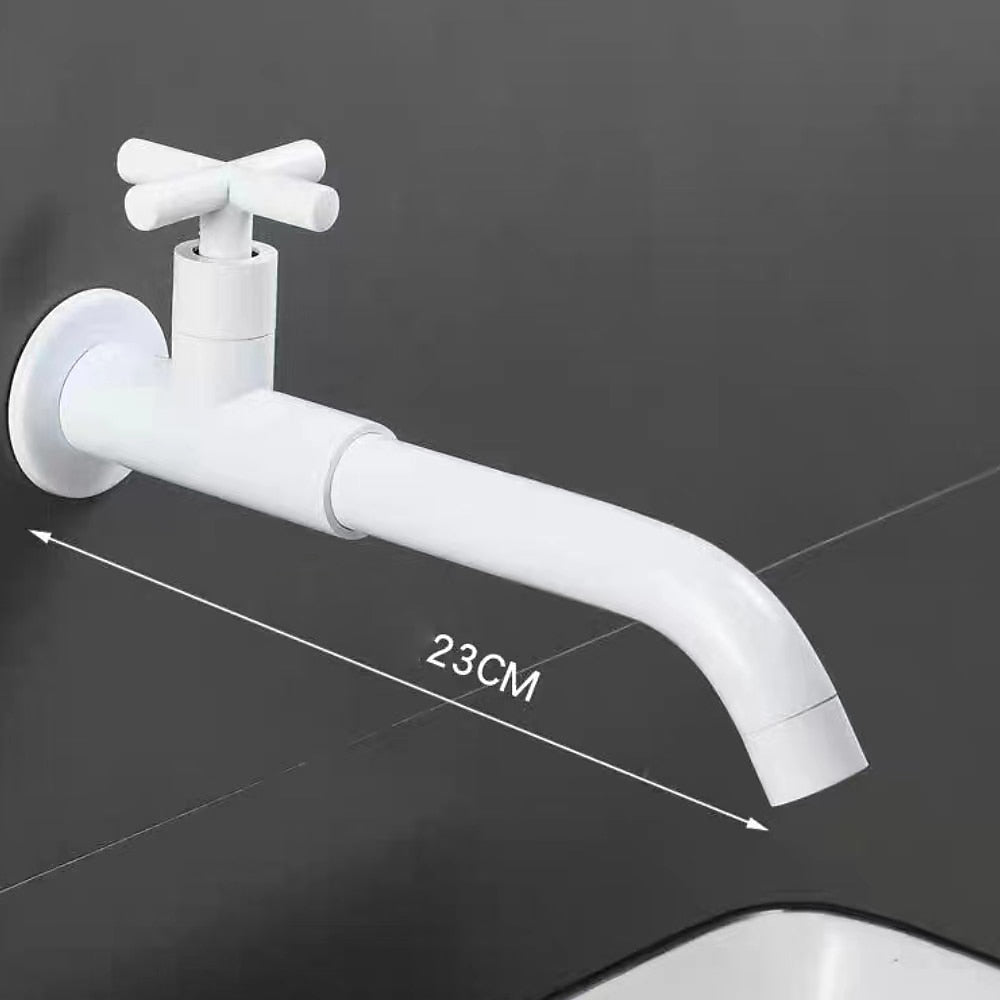 Modern Wall-Mount Bathroom Faucet, Swivel Reversible Spout Cold Water Faucet, Matte Black / Chrome / Matte White / Antique Brass / Polished Gold