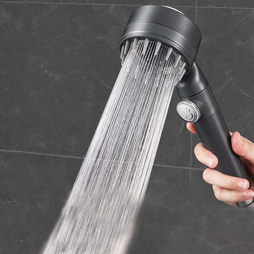 3-Mode Filtered Handheld Shower Head, High Pressure Massage Spray Head, Matte Black / Matte White / Gunmetal