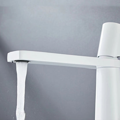 Modern Single-Hole Bathroom Faucet, Single-Handle Brass Basin Faucet, Chrome / Matte Black / Gunmetal / Brushed Gold / Matte White