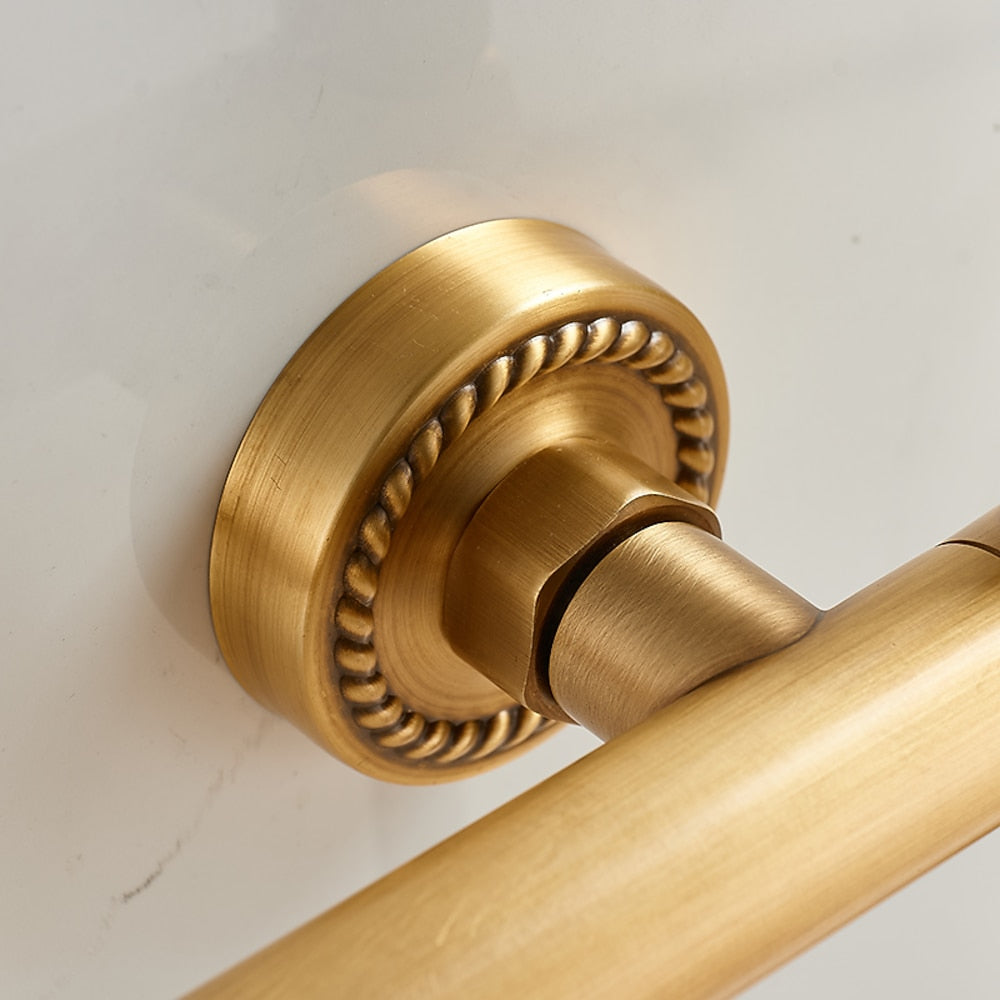 Wall-Mount Bathtub Faucet with Handheld Shower, Vintage Single-Handle Tub Filler, Antique Brass / Rustic Nickel