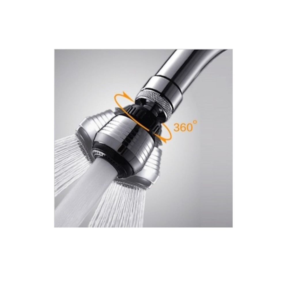 Chrome 360-Degree Swivel Faucet Aerator, Dual Spray Mode Faucet Attachment
