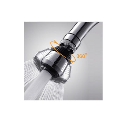 Chrome 360-Degree Swivel Faucet Aerator, Dual Spray Mode Faucet Attachment