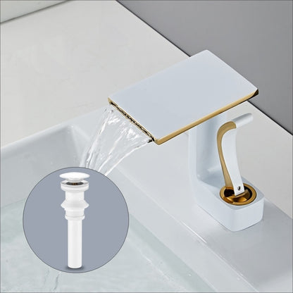 Waterfall Single-Hole Bathroom Faucet, Single-Handle Faucet with Pop-Up Drain
