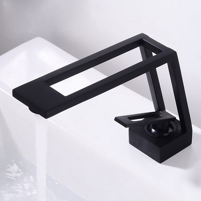 Modern Waterfall Bathroom Faucet, Single-Handle Brass Sink Faucet, Matte Black / Brushed Gold / Gunmetal / Matte White