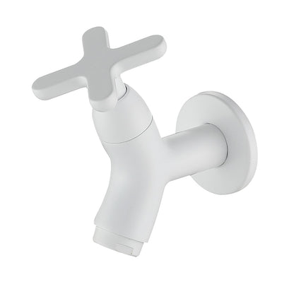 Modern Wall-Mount Bathroom Faucet, Single-Cold Brass Basin Faucet, Gunmetal / Chrome / Matte White