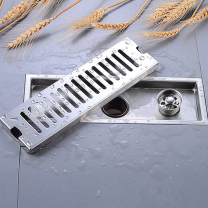 Modern Stainless Steel Linear Floor Drain, Rectangle Bathroom Shower Floor Grate Drain