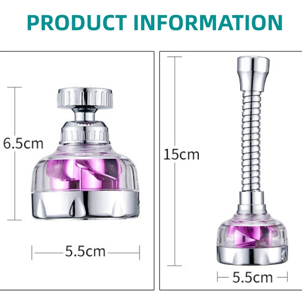 Chrome 360-Degree Swivel Faucet Aerator, Splash-Proof Faucet Spray Head for Kitchen Sink