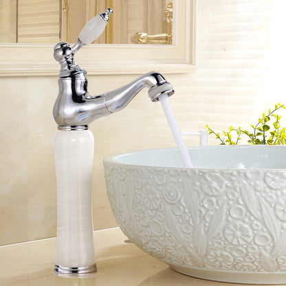 Vintage Single-Hole Bathroom Faucet, High Arc Brass Faucet