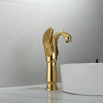 Swan Shape Waterfall Bathroom Faucet, Single-Handle Vessel Sink Faucet