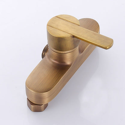 Antique Brass Wall-Mount Rainfall Shower System, Single-Handle Shower Faucet Set with Handheld Shower