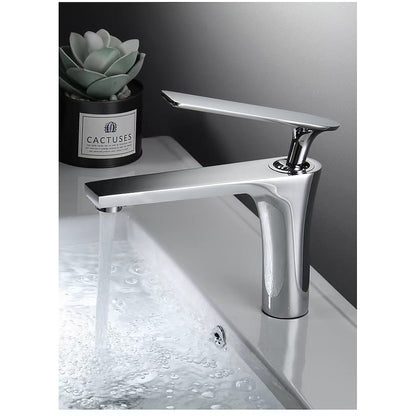 Modern Tall Vessel Sink Faucet, Single-Handle Single-Hole Brass Faucet